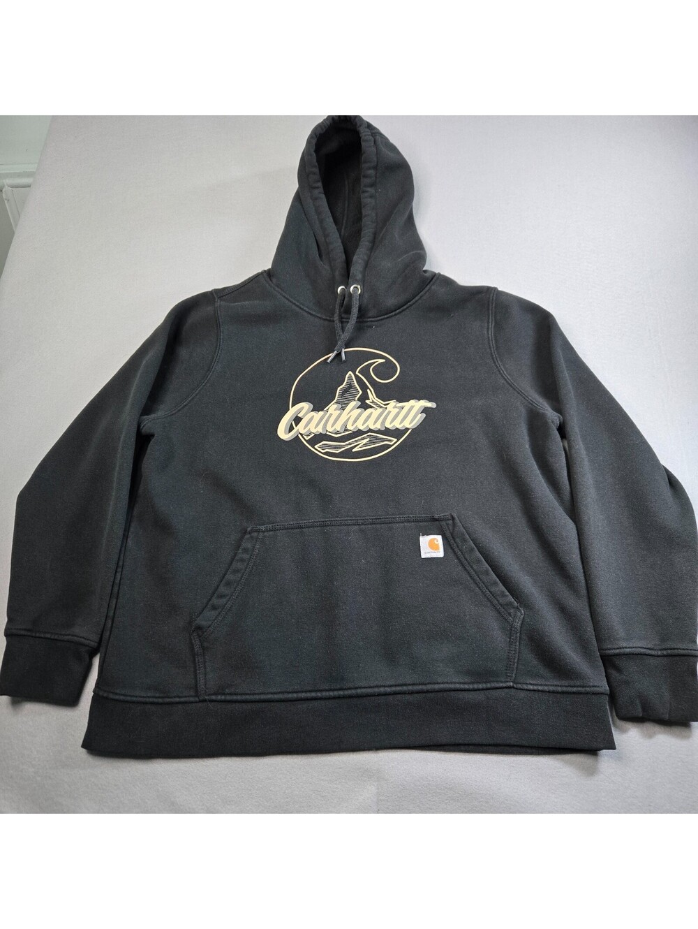 Carhartt Relaxed Fit Midweight C logo Graphic Hoodie Womens XL Black Hoodie